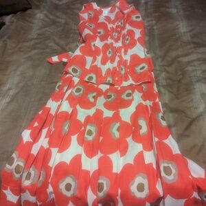 SPANNER Red and White Patterned Dress